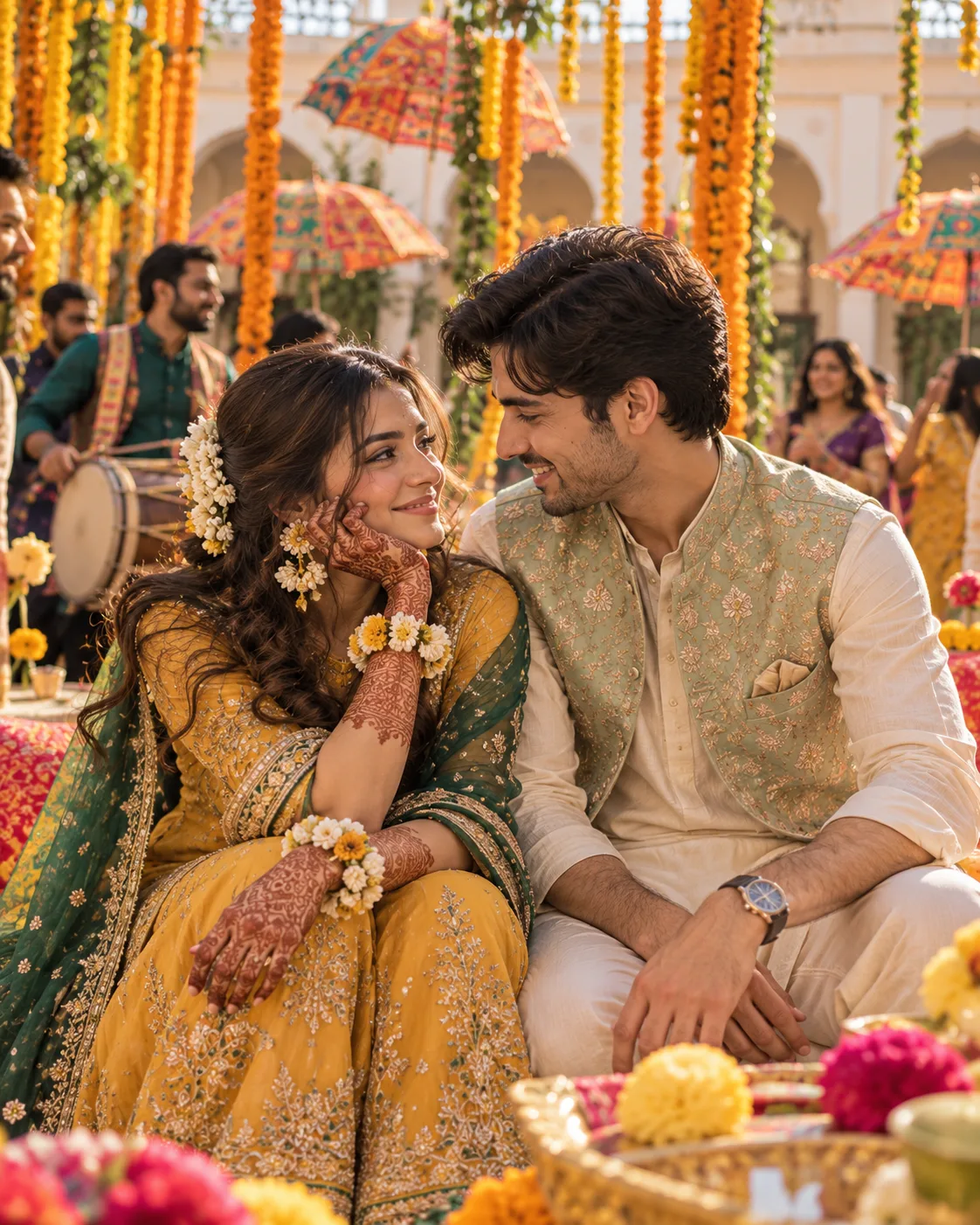 Mehndi Couple AI Prompt - Portraits AI Prompt for Midjourney, ChatGPT & Gemini