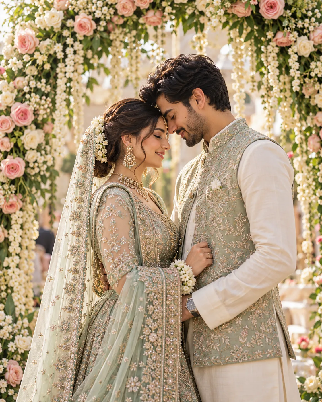 Mint Green Couple AI Prompt - Portraits AI Prompt for Midjourney, ChatGPT & Gemini