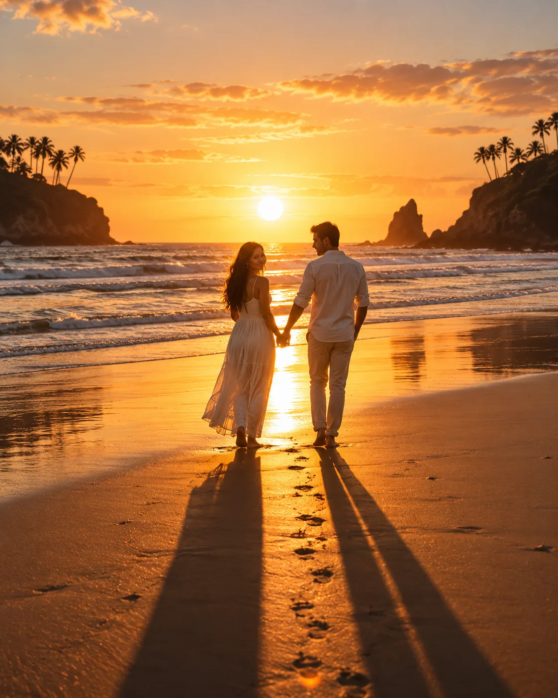 Golden Hour Beach Couple AI Prompt - Portraits AI Prompt for Midjourney, ChatGPT & Gemini