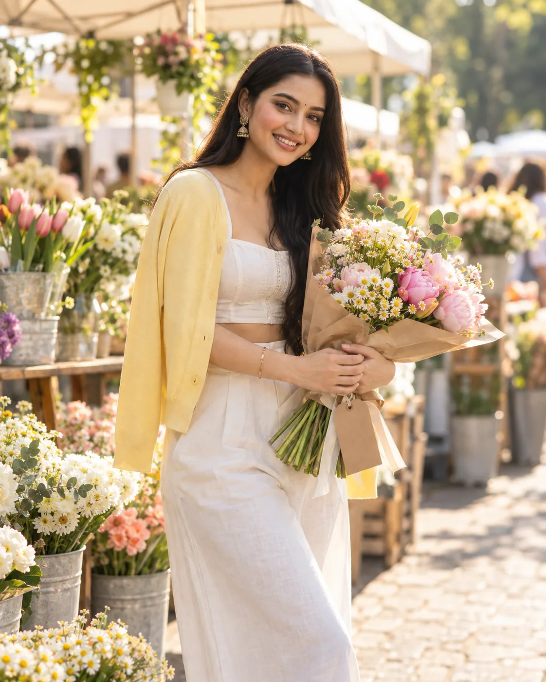 Flower Market Girl AI Prompt - Portraits AI Prompt for Midjourney, ChatGPT & Gemini